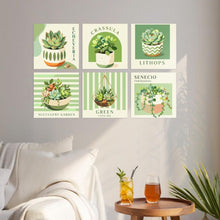 Cargar imagen en el visor de la galería, Mini Serie Pintar por Números 20x20cm (6 piezas) - Jardín de suculentas