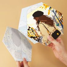 Cargar imagen en el visor de la galería, Mini Serie Pintar por Números - Hexágonos (6 piezas) - Mujer junto al mar