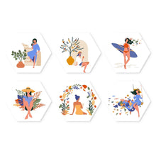 Cargar imagen en el visor de la galería, Mini Serie Pintar por Números - Hexágonos (6 piezas) - Naturaleza y gracia Figured'Art