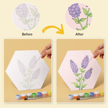 Cargar imagen en el visor de la galería, Mini Serie Pintar por Números - Hexágonos (6 piezas) - Set de flores