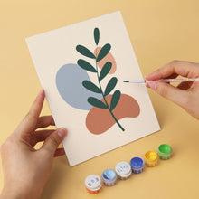 Cargar imagen en el visor de la galería, Mini Serie Pintar por Números 15x20cm (6 piezas) - Follaje abstracto