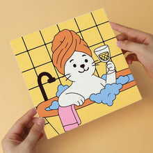 Cargar imagen en el visor de la galería, Mini Serie Pintar por Números 20x20cm (6 piezas) - Gatos en el spa 1