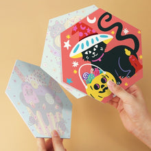 Cargar imagen en el visor de la galería, Mini Serie Pintar por Números - Hexágonos (6 piezas) - Gato de bruja