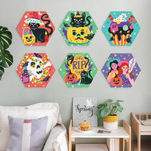 Cargar imagen en el visor de la galería, Mini Serie Pintar por Números - Hexágonos (6 piezas) - Gato de bruja