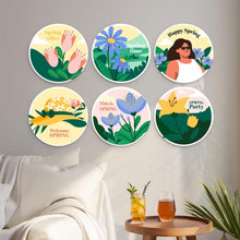 Cargar imagen en el visor de la galería, Mini Serie Pintar por Números - discos de Ø20cm (6 piezas) - Estaciones florecientes