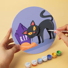 Cargar imagen en el visor de la galería, Mini Serie Pintar por Números - discos de Ø20cm (6 piezas) - Gatos y brujería