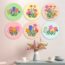 Cargar imagen en el visor de la galería, Mini Serie Pintar por Números - discos de Ø20cm (6 piezas) - El jardín secreto