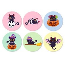 Cargar imagen en el visor de la galería, Mini Serie Pintar por Números - discos de Ø20cm (6 piezas) - Gatitos de Halloween Figured'Art