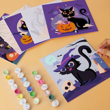 Cargar imagen en el visor de la galería, Mini Serie Pintar por Números 20x20cm (6 piezas) - Gatos juguetones de Halloween