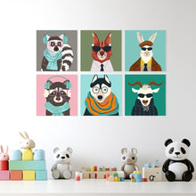 Cargar imagen en el visor de la galería, Mini Serie Pintar por Números 20x20cm (6 piezas) - Animalitos geniales