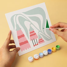 Cargar imagen en el visor de la galería, Mini Serie Pintar por Números 20x20cm (6 piezas) - Patrón de formas botánicas