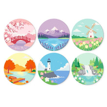 Cargar imagen en el visor de la galería, Mini Serie Pintar por Números - discos de Ø20cm (6 piezas) - Paisajes de ensueño 1 Figured'Art