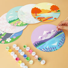 Cargar imagen en el visor de la galería, Mini Serie Pintar por Números - discos de Ø20cm (6 piezas) - Paisajes de ensueño 1