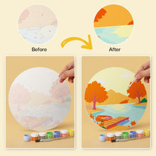 Cargar imagen en el visor de la galería, Mini Serie Pintar por Números - discos de Ø20cm (6 piezas) - Paisajes de ensueño 1