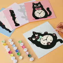Cargar imagen en el visor de la galería, Mini Serie Pintar por Números 20x20cm (6 piezas) - Gatos tic tac