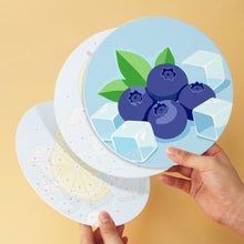 Cargar imagen en el visor de la galería, Mini Serie Pintar por Números - discos de Ø20cm (6 piezas) - Frutas escarchadas