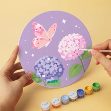 Cargar imagen en el visor de la galería, Mini Serie Pintar por Números - discos de Ø20cm (6 piezas) - Mariposas pastel 2
