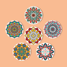 Cargar imagen en el visor de la galería, Pintar por números Posavasos 15cm (6 piezas) - Mandala Colorido