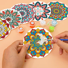 Cargar imagen en el visor de la galería, Pintar por números Posavasos 10cm (6 piezas) - Mandala Colorido