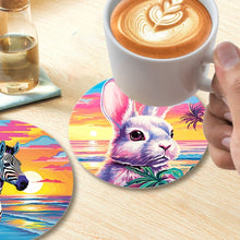 Cargar imagen en el visor de la galería, Pintar por números Posavasos 10cm (6 piezas) - Fauna Pop Art
