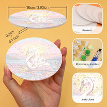 Cargar imagen en el visor de la galería, Pintar por números Posavasos 10cm (6 piezas) - Vida Marina Colorida
