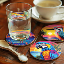 Cargar imagen en el visor de la galería, Pintar por números Posavasos 10cm (6 piezas) - Pájaros Tropicales Vibrantes