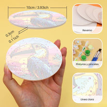 Cargar imagen en el visor de la galería, Pintar por números Posavasos 10cm (6 piezas) - Pájaros Tropicales Vibrantes