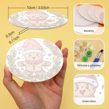 Cargar imagen en el visor de la galería, Pintar por números Posavasos 15cm (6 piezas) - Navidad Hecho a Mano