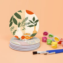 Cargar imagen en el visor de la galería, Pintar por números Posavasos 15cm (6 piezas) - Diseño Botánico Moderno