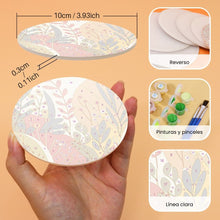 Cargar imagen en el visor de la galería, Pintar por números Posavasos 15cm (6 piezas) - Diseño Botánico Moderno