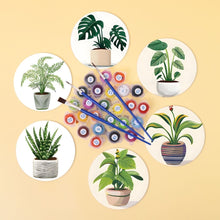 Cargar imagen en el visor de la galería, Pintar por números Posavasos 10cm (6 piezas) - Monstera y Helecho