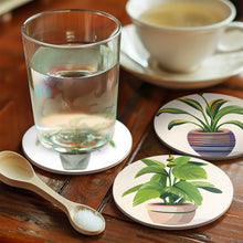 Cargar imagen en el visor de la galería, Pintar por números Posavasos 10cm (6 piezas) - Monstera y Helecho