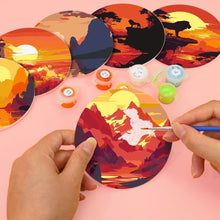 Cargar imagen en el visor de la galería, Pintar por números Posavasos 10cm (6 piezas) - Escena de Atardecer