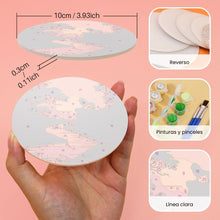 Cargar imagen en el visor de la galería, Pintar por números Posavasos 10cm (6 piezas) - Escena de Atardecer