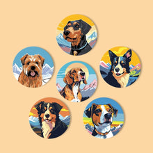 Cargar imagen en el visor de la galería, Pintar por números Posavasos 15cm (6 piezas) - Perros Lindos