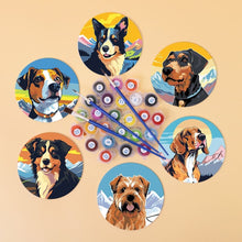 Cargar imagen en el visor de la galería, Pintar por números Posavasos 10cm (6 piezas) - Perros Lindos