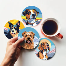 Cargar imagen en el visor de la galería, Pintar por números Posavasos 10cm (6 piezas) - Perros Lindos