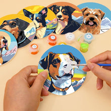 Cargar imagen en el visor de la galería, Pintar por números Posavasos 10cm (6 piezas) - Perros Lindos