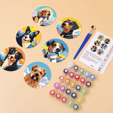 Cargar imagen en el visor de la galería, Pintar por números Posavasos 10cm (6 piezas) - Perros Lindos