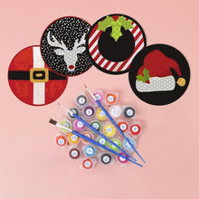 Cargar imagen en el visor de la galería, Pintar por números Posavasos 15cm (4 piezas) - Regalo de Navidad Creativo