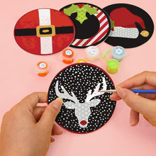 Cargar imagen en el visor de la galería, Pintar por números Posavasos 15cm (4 piezas) - Regalo de Navidad Creativo