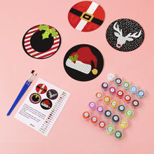 Cargar imagen en el visor de la galería, Pintar por números Posavasos 15cm (4 piezas) - Regalo de Navidad Creativo