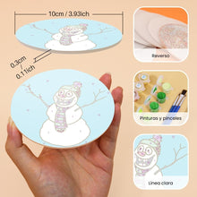 Cargar imagen en el visor de la galería, Pintar por números Posavasos 15cm (4 piezas) - Regalo de Navidad Creativo 1