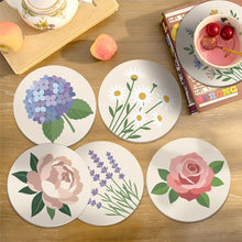 Cargar imagen en el visor de la galería, Pintar por números Posavasos 10cm (6 piezas) - Ramo Pastel