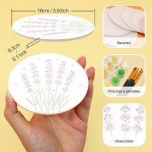 Cargar imagen en el visor de la galería, Pintar por números Posavasos 10cm (6 piezas) - Ramo Pastel