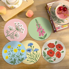 Cargar imagen en el visor de la galería, Pintar por números Posavasos 10cm (6 piezas) - Flores Silvestres