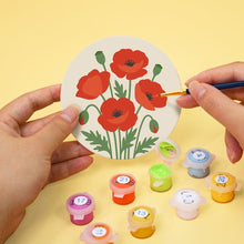 Cargar imagen en el visor de la galería, Pintar por números Posavasos 10cm (6 piezas) - Flores Silvestres