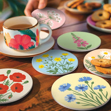 Cargar imagen en el visor de la galería, Pintar por números Posavasos 10cm (6 piezas) - Flores Silvestres