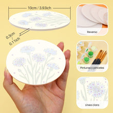 Cargar imagen en el visor de la galería, Pintar por números Posavasos 10cm (6 piezas) - Flores Silvestres