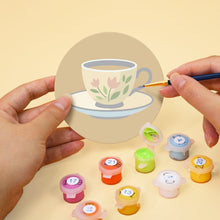 Cargar imagen en el visor de la galería, Pintar por números Posavasos 10cm (6 piezas) - Hora del Té